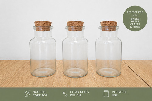 Glass spice jar with - with, lid