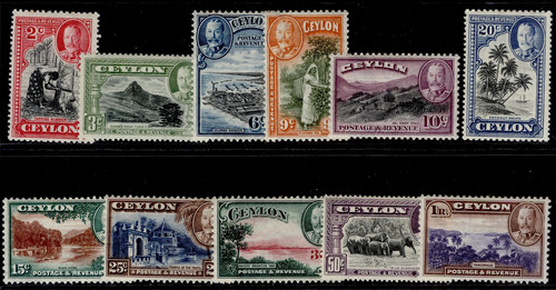 Ceylon sg368 378 1935 36 - ceylon, gv