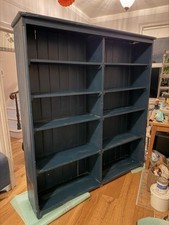 Antique Large Wooden Bookshelf (vinyl Shelf) Farrow & Ball Hague Blue