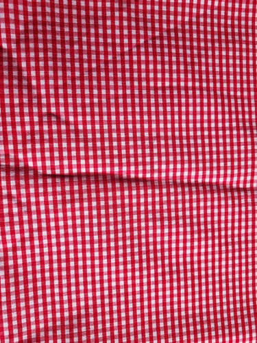 Red white gingham cotton woven - red/white,