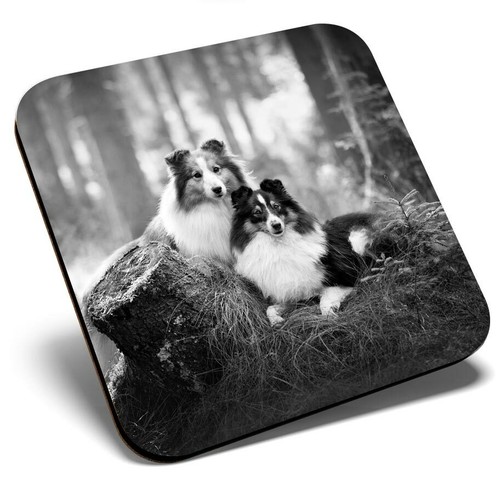 Square single coaster - coaster, bw