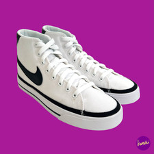 NIKE Women's Court Legacy Mid Canvas Trainers, DD0161-100, White, UK 5.5 | EU 39