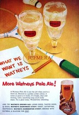 1950/60s WATNEY'S 'Pale Ale' Beer (Badmington) Advert - Small Vintage Print AD