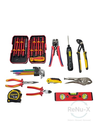 Mixed electrician tool kit - tool, vde