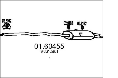 Mts 60455 muffler - mts, 01.60455