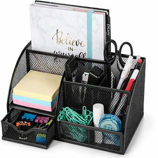 Desk Organiser Black Metal