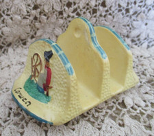1960s Vintage Manor Ware Toast Rack ~ Cymru am Byth Welsh Lady ~ Corwen