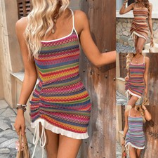 Womens Boho Striped Strappy