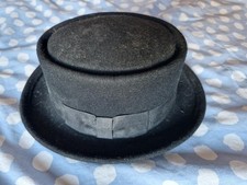 Black Pork Pie Hat 100% Wool