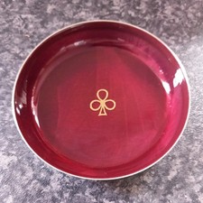 Small Vintage Catherinholm Trinket Dish Stainless Stee Norway Red Enamel Silver 