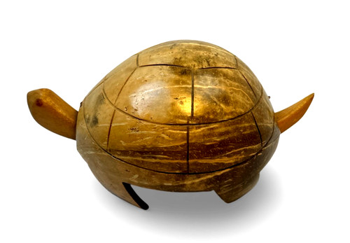 Vintage wooden nodding turtle - vintage,