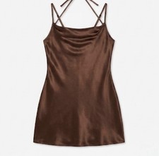 H&M Satin Slip Mini Dress Cowl