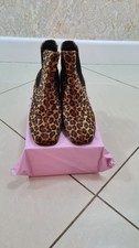 M&S Collection Ladies Animal Leopard Print Heeled Ankle Boots Size 7.5 New