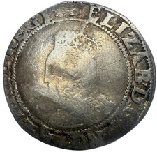 Tudor, Elizabeth I, Shilling, Mint Mark Hand, Battle Of Aylesbury Hoard  Lot 88