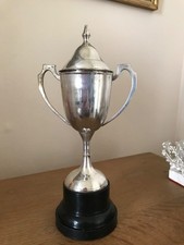 Silver plate trophy not - plate,