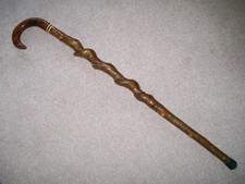Beautiful New Craftsman Hand Made Crook Handle Walking Stick Twisted Shank 1W