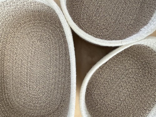 Cotton rope storage baskets - rope,