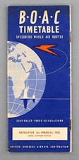 BOAC AIRLINE TIMETABLE MARCH