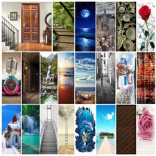 3D Wall Art Beach Waterfall Ross Door Sticker PVC Decal Self-adhesive Mural Deco