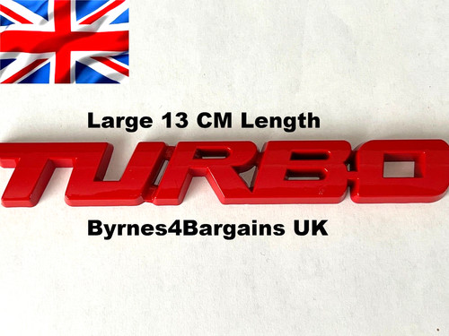Large red turbo badge - red, decal