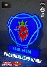 Scania Truck Lorry Led Sign Custom Personalised Gift Light V8 New