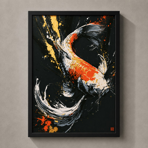 Japanese koi fish - fish, art