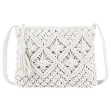 White Woven Crossbody Bag