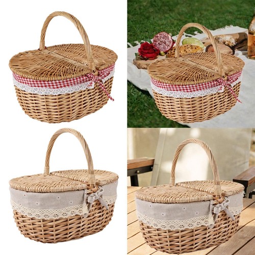 Wicker picnic basket - wicker, basket,