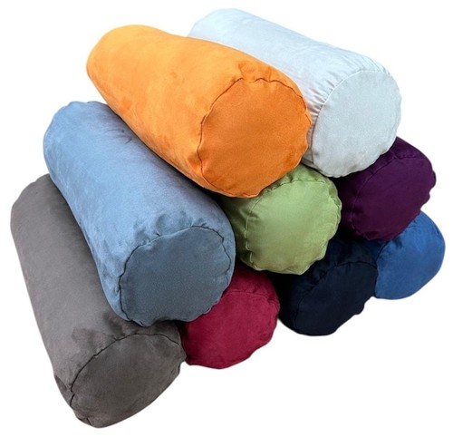Faux suede bolster cushion - suede,