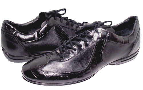 Santoni amg shoes black croc - shoes,