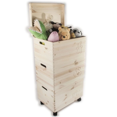 Three wooden toy trunk - three,
