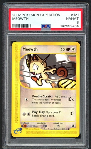 Pokemon cards psa 8 meowth - pokemon,
