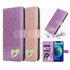 Glitter Bling flip Wallet Case For iPhone 17 Pro Max 13 12 11 15 16 Pro 8 17 Air
