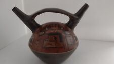 Nazca Pottery ( Replica) Hecha Double Spout Vessel, Peruvian Art 