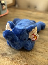 ty Peanut Royal Blue elephant w misprint. Retired. 1998 VERY RARE
