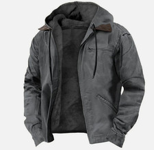 Men's Casual Padded Jacket Winter Warm Hooded Soft Comfort Coat Thick Jacket Top