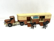 Corgi Major Berliet Truck & National Racing Horse Trailer 2 Horses Vintage Toy
