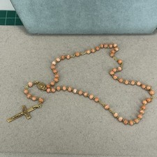 Antique 18ct gold rosary beads natural coral  Christianity Religious 6.7g 750