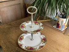 Royal Albert Old Country Roses 2 Tier Cake Stand 8" & 6.1/4"
