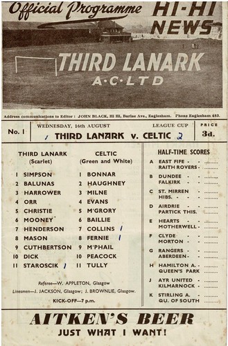 Rare third lanark celtic - v,