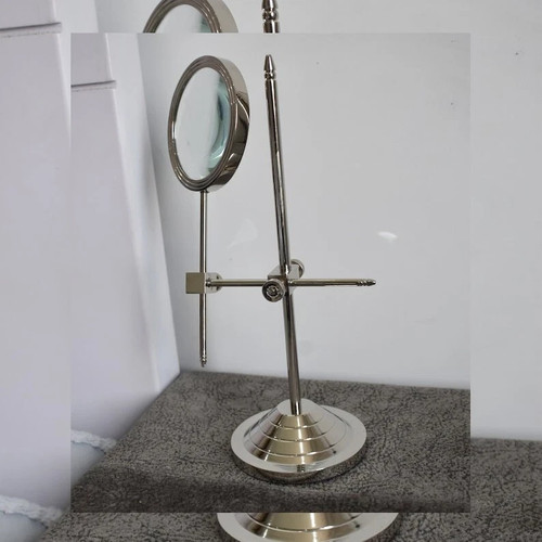 Brass silver magnifying - silver, glass