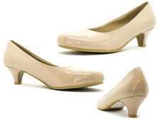 WOMENS LADIES LOW KITTEN HEEL