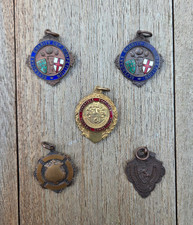 5 VINTAGE FOOTBALL MEDALS -