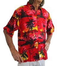 Loud hawaiian men shirt red - loud,