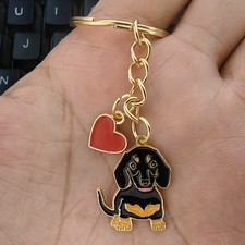 🐾 Black Dachshund Keychain