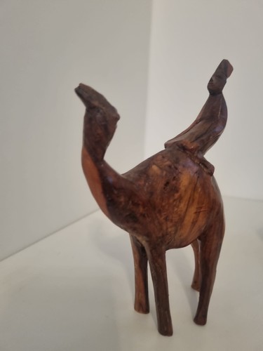 Vintage carved wooden camel - carved,