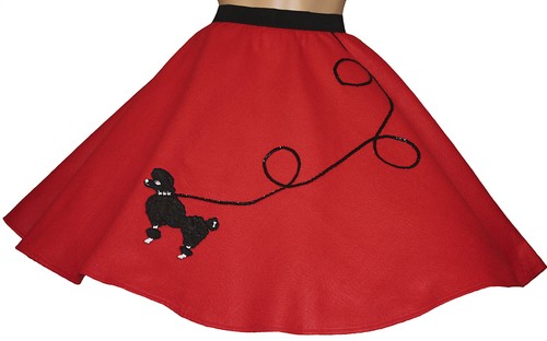 Red felt poodle skirt - red, girl