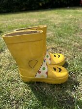 Yellow Childrens  Wellies Kids Animal Wellington Rubber Lined Boots