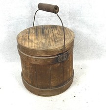 antique bucket pail  wooden