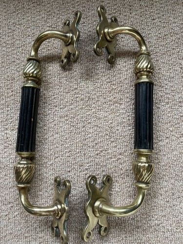 Large antique brass ebony old